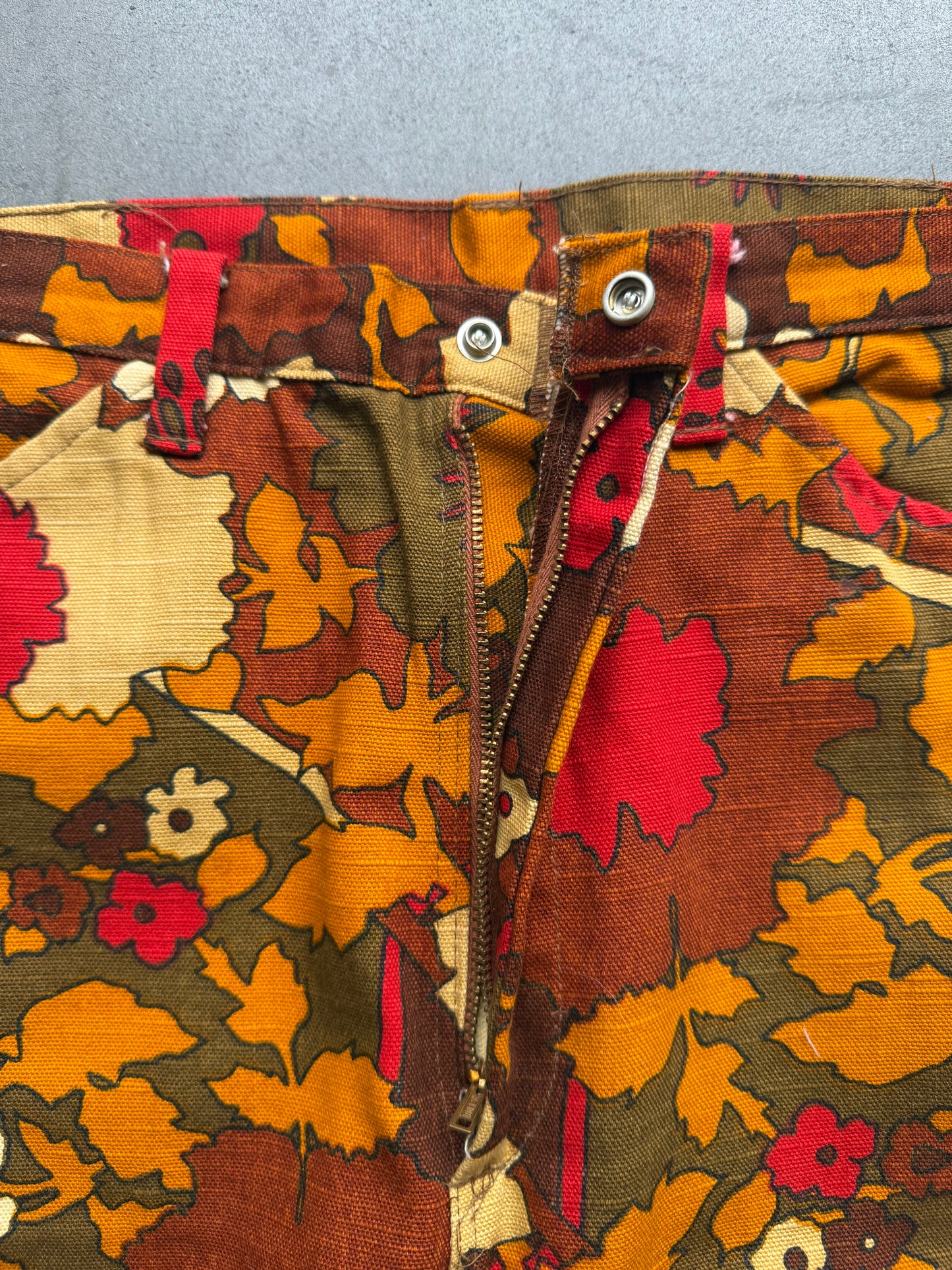 60s Fall Floral Trousers