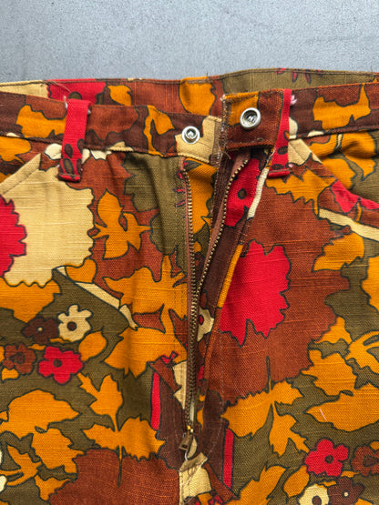 60s Fall Floral Trousers