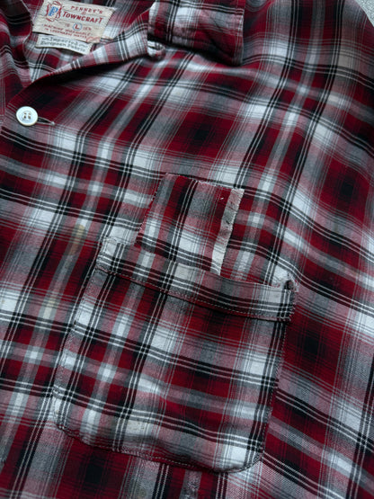1950s rayon shadow plaid