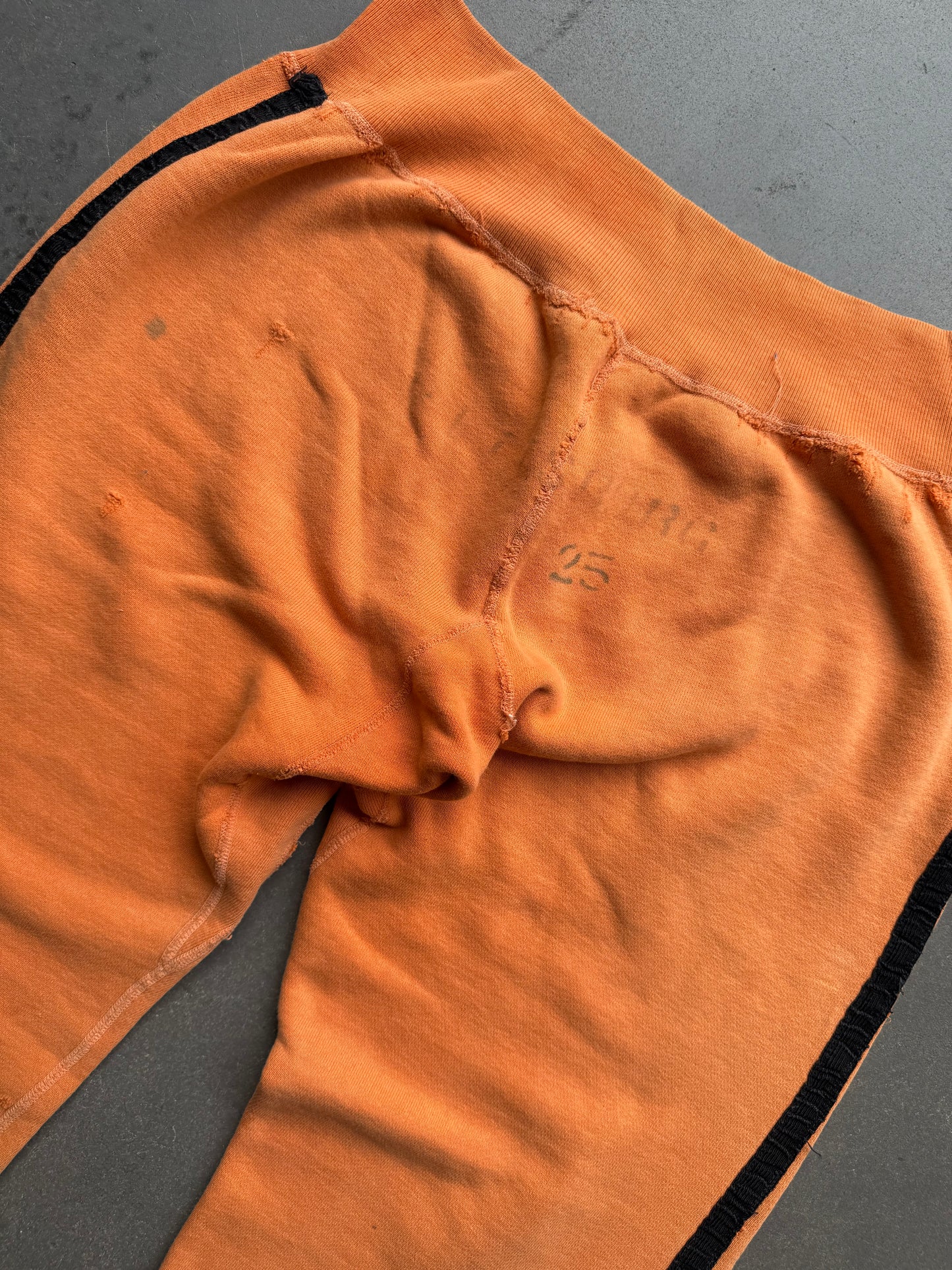 50s Black and Orange Distressed Sweatpants