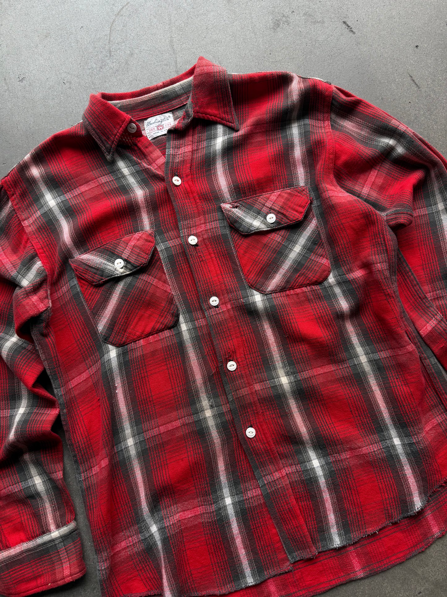 1960s Woven Cotton Flannel With Darned Repairs