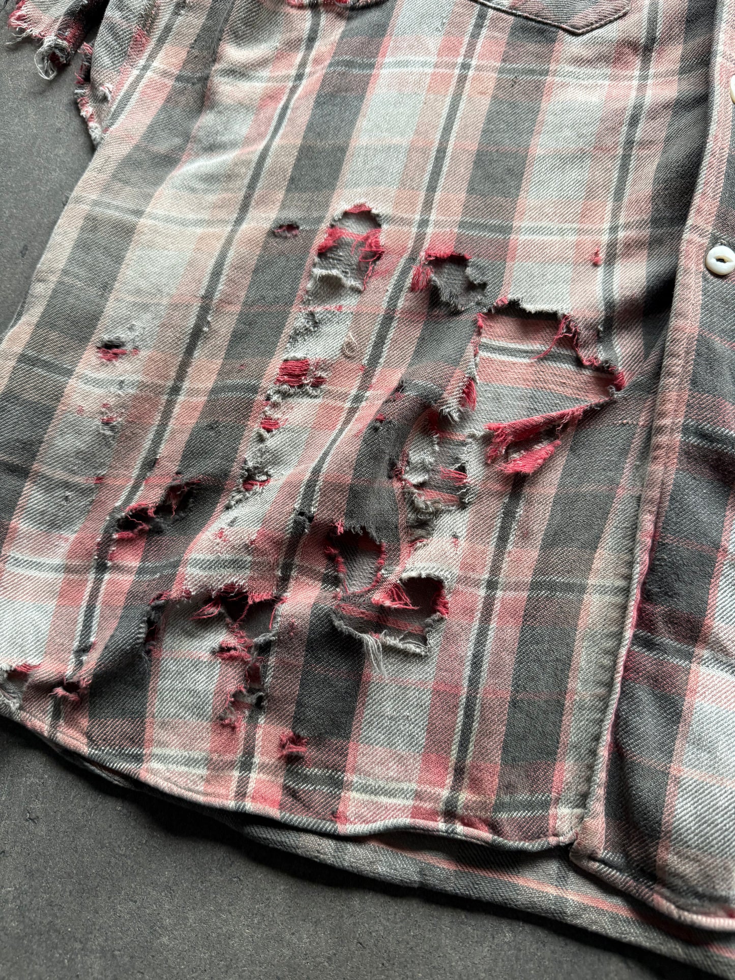 1940s thrashed slant pocket flannel