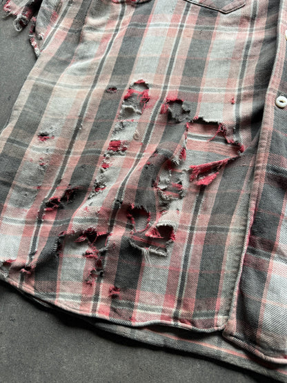 1940s thrashed slant pocket flannel