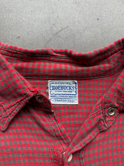 1950s Woven Cotten Slant Pocket Flannel