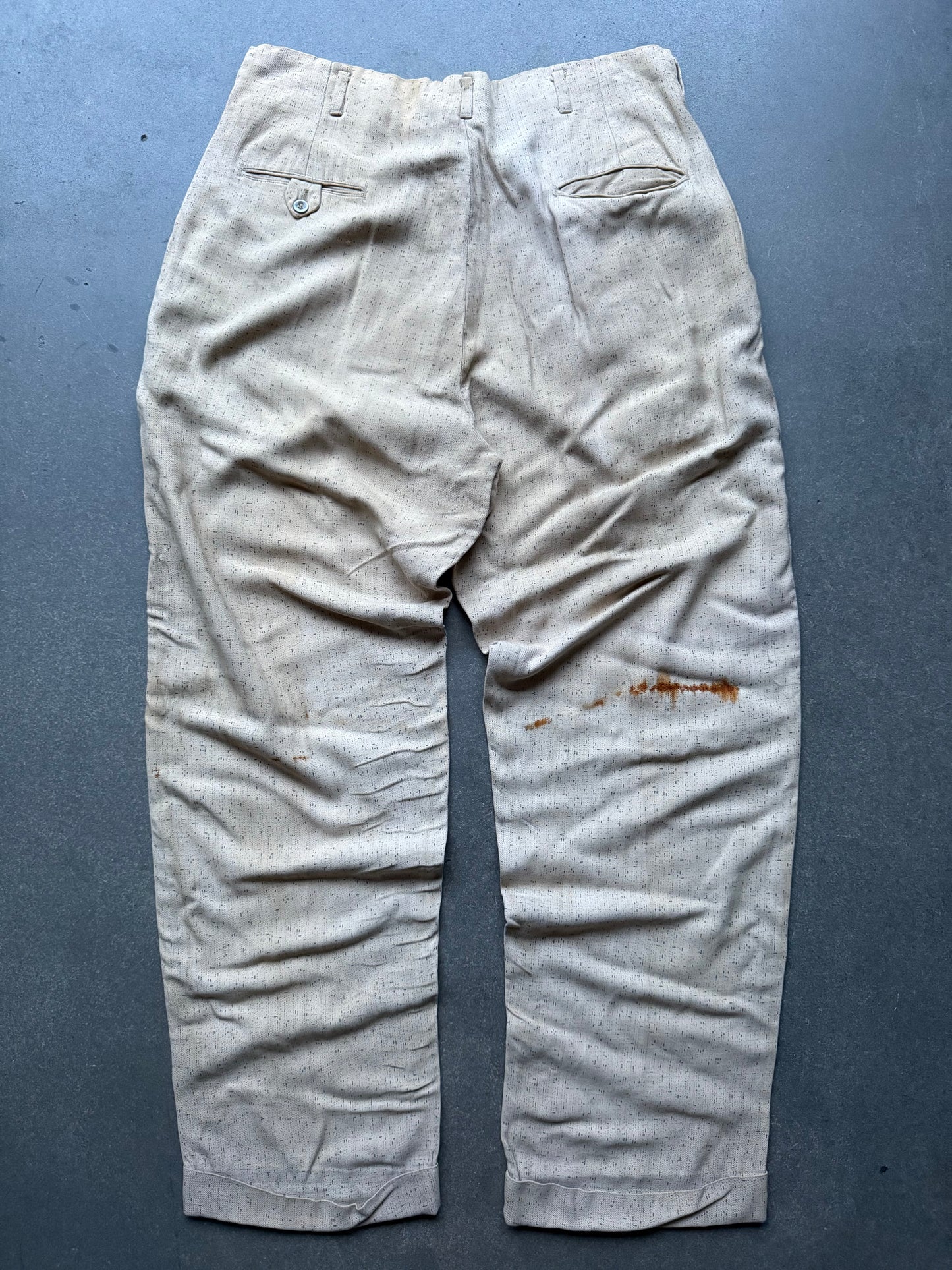 40’s Patterned Rayon Gabardine Trousers