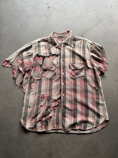 1940s thrashed slant pocket flannel