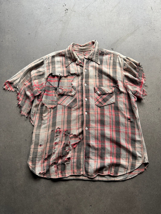 1940s thrashed slant pocket flannel