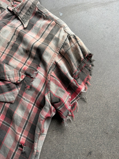 1940s thrashed slant pocket flannel