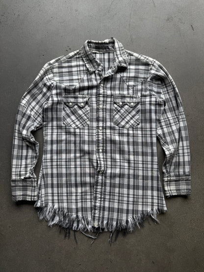 1960s sawtooth woven Cotten flannel b&w