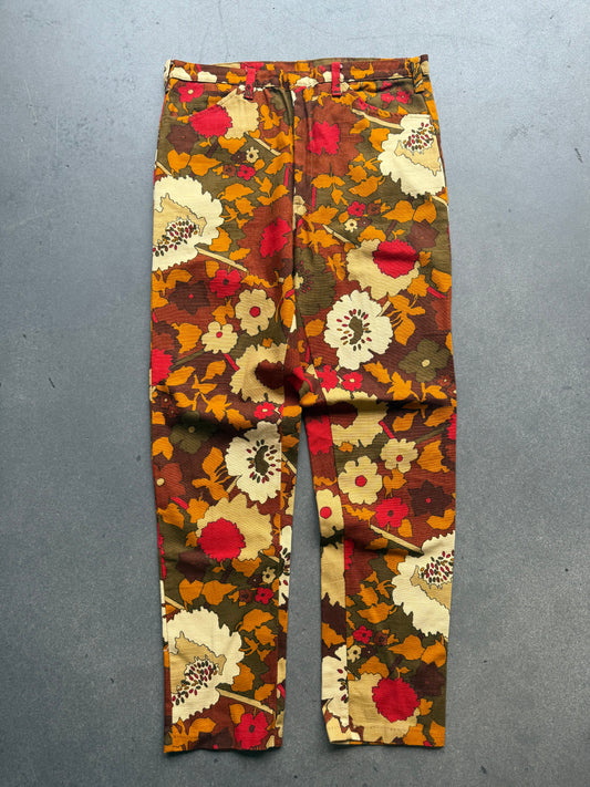60s Fall Floral Trousers