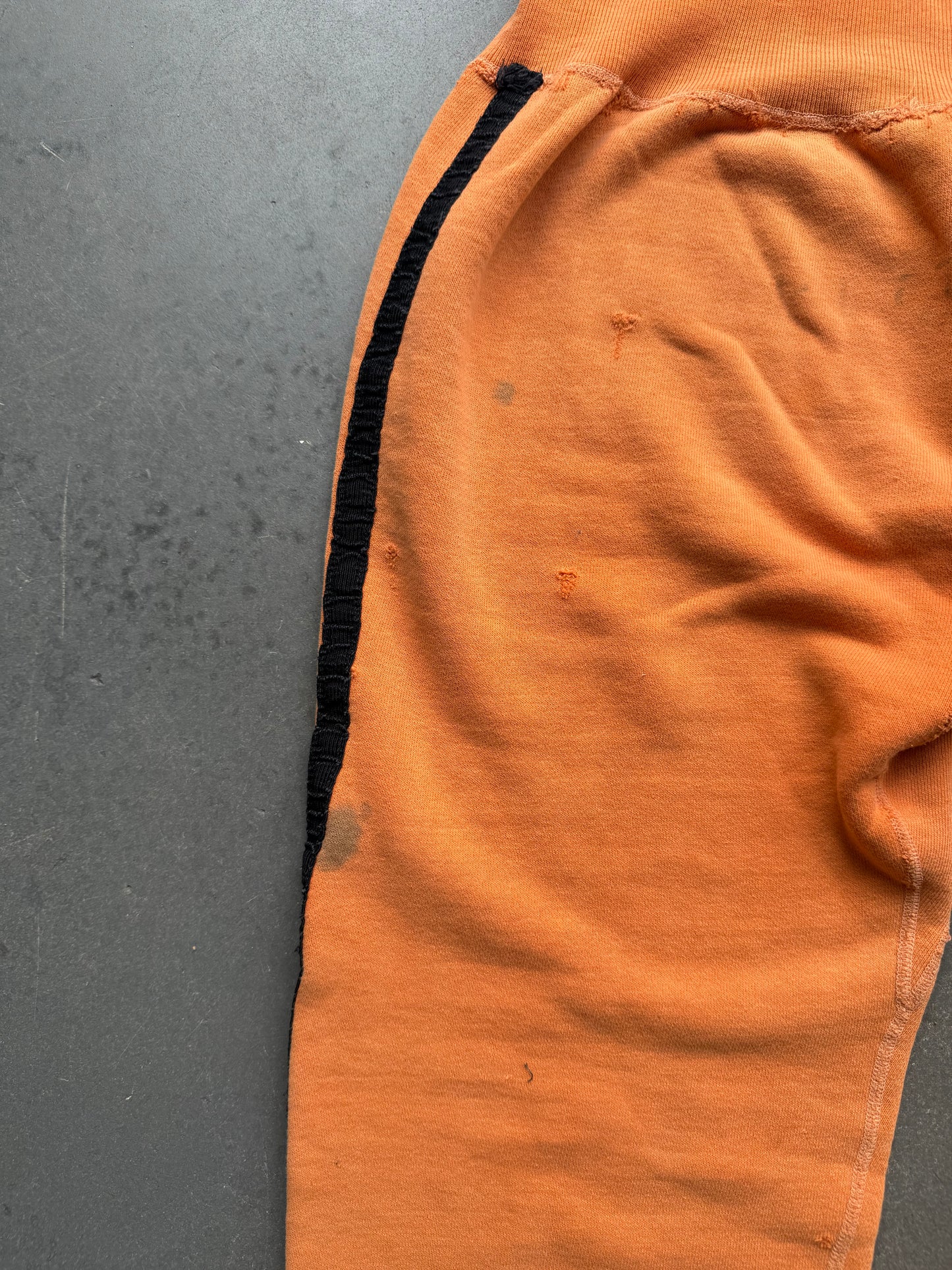 50s Black and Orange Distressed Sweatpants
