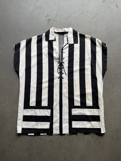 1950s Stripe lace up shirt