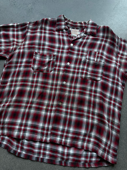 1950s rayon shadow plaid