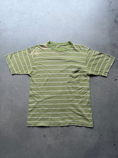 60’s Green Stripe Pocket Tee