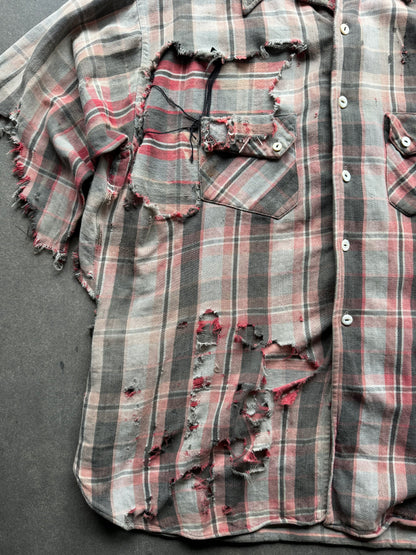 1940s thrashed slant pocket flannel