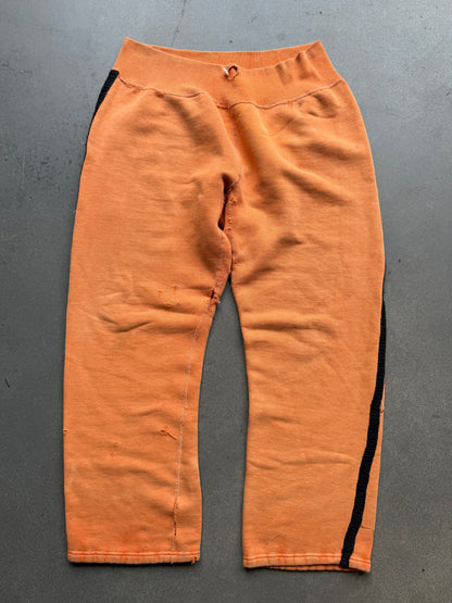 50s Black and Orange Distressed Sweatpants