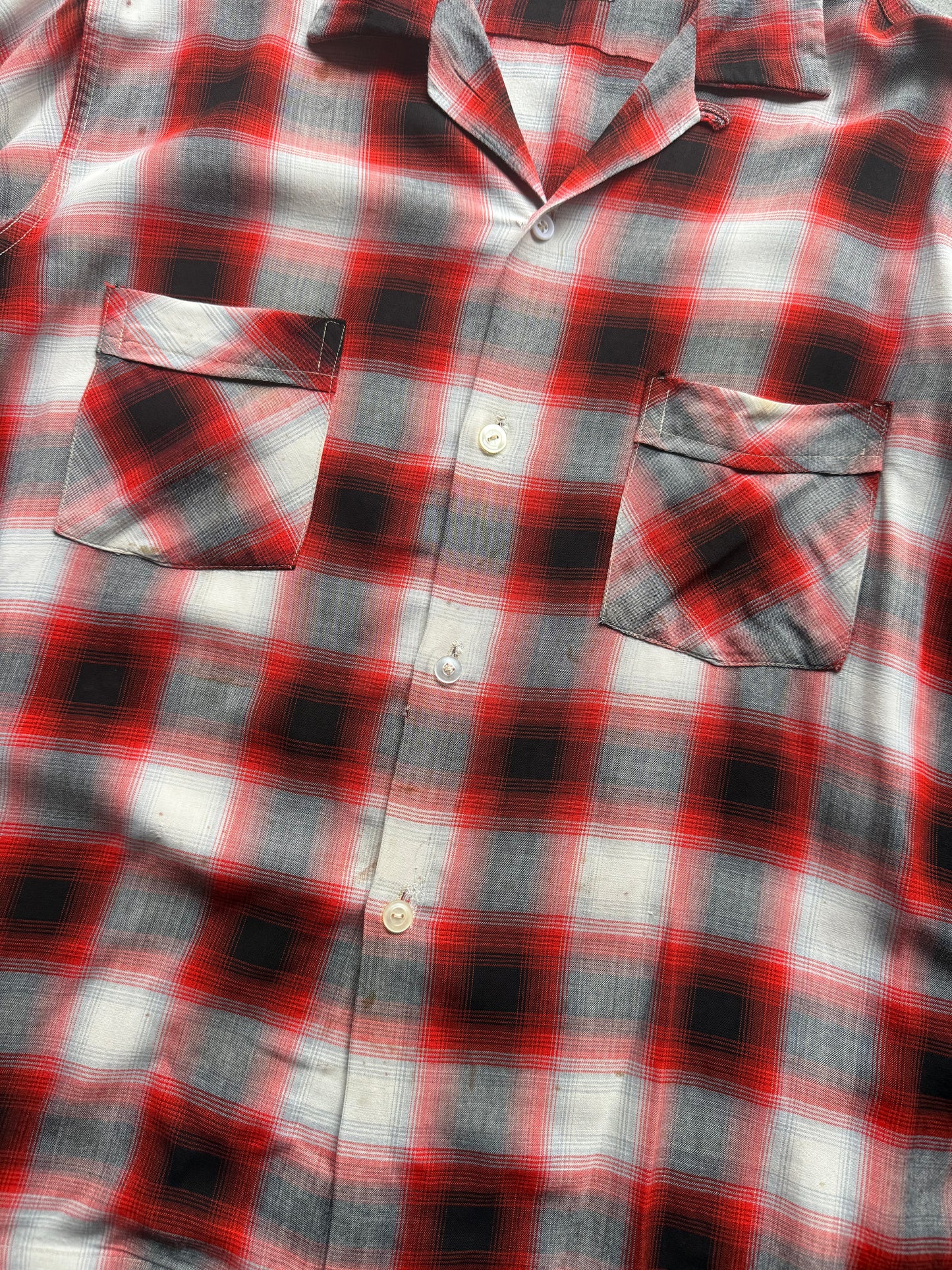 1950s rayon shadow plaid ‘lordella