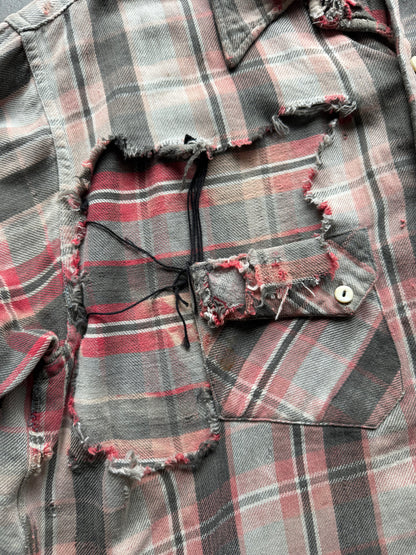 1940s thrashed slant pocket flannel