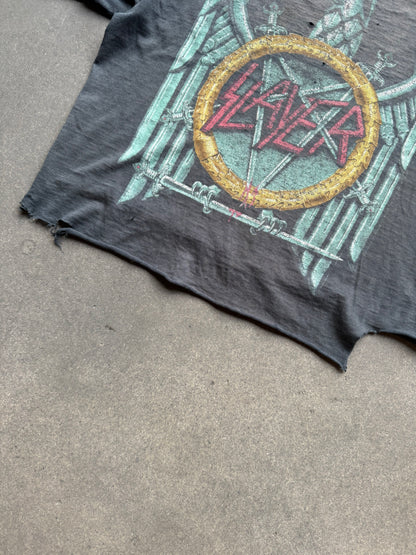 90s Distressed Slayer Crop Tee