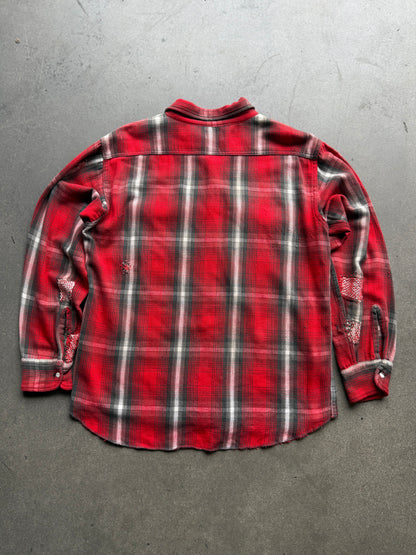 1960s Woven Cotton Flannel With Darned Repairs
