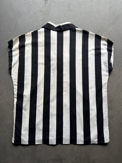1950s Stripe lace up shirt