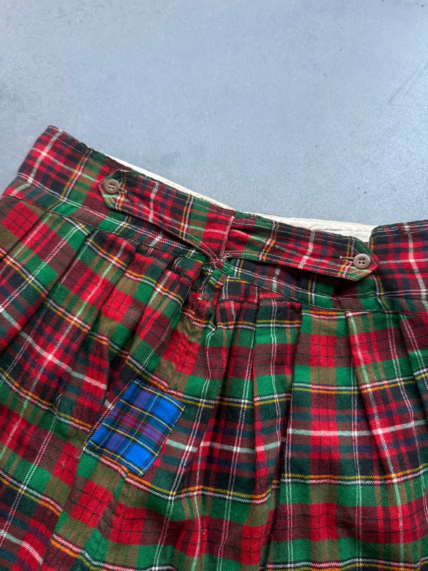 40s tartan underwear with repairs