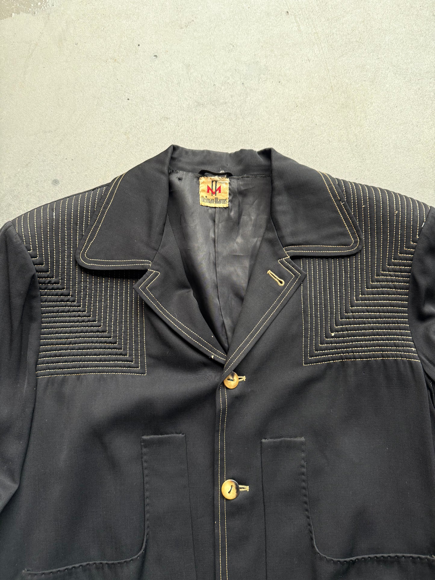 1950’s Black gabardine jacket ‘Neiman Marcus