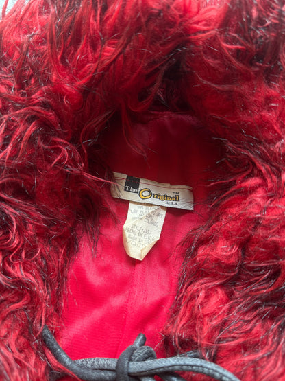 90s Red Fo Fur Jacket