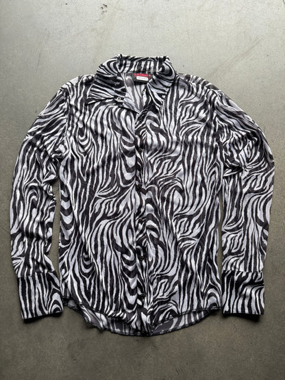 1990s Serious brand zebra sheer shirt