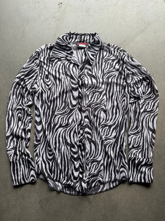 1990s Serious brand zebra sheer shirt