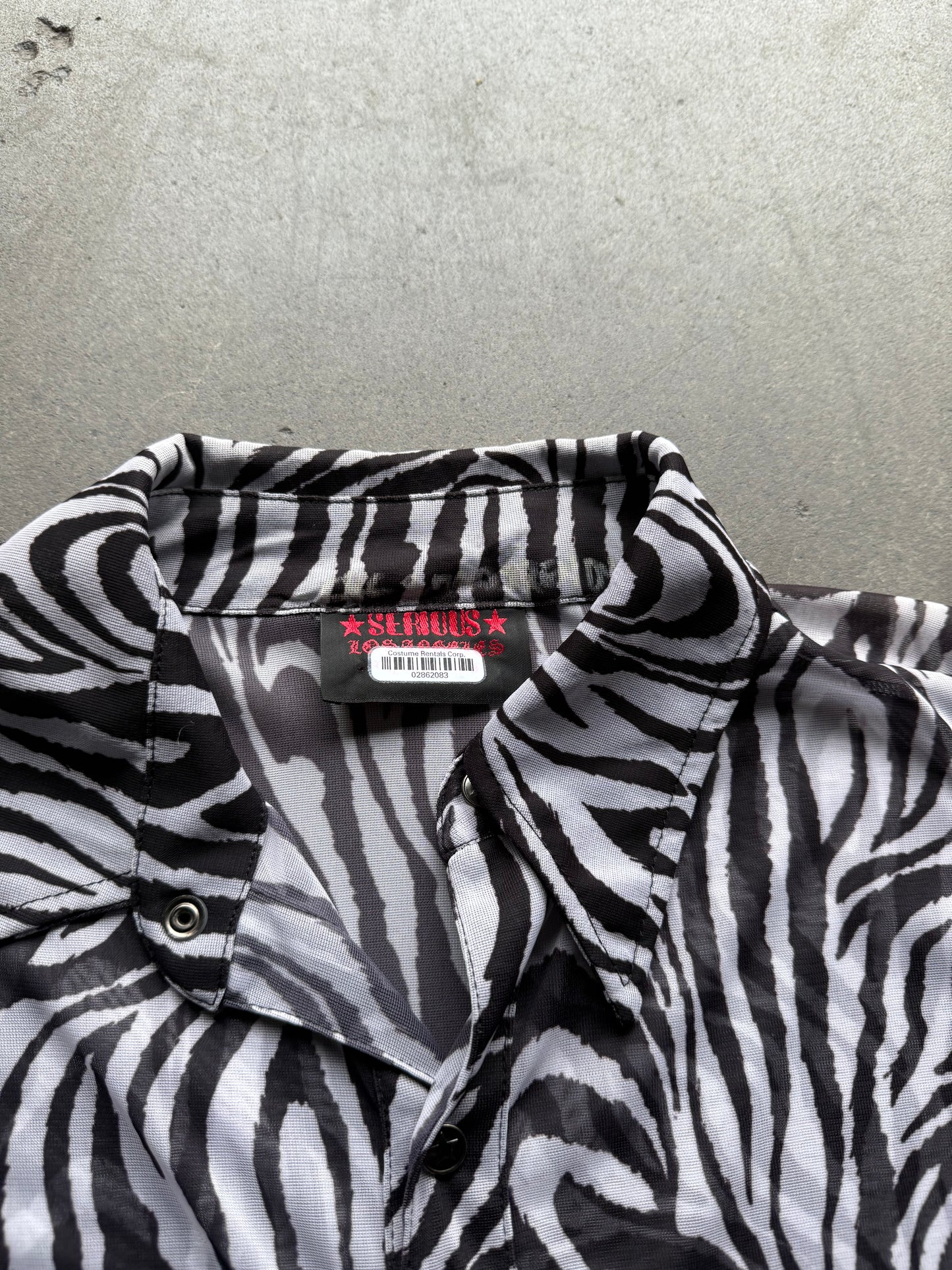 1990s Serious brand zebra sheer shirt