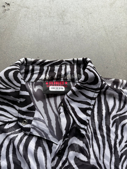 1990s Serious brand zebra sheer shirt