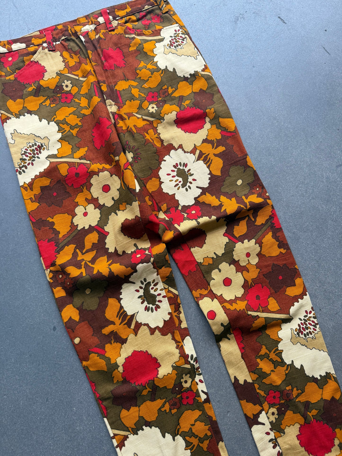 60s Fall Floral Trousers