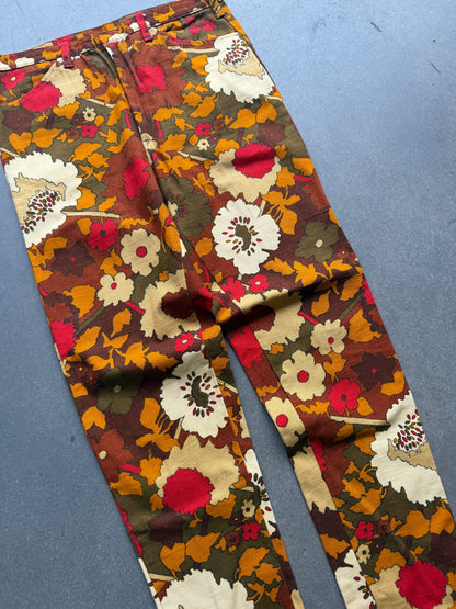 60s Fall Floral Trousers