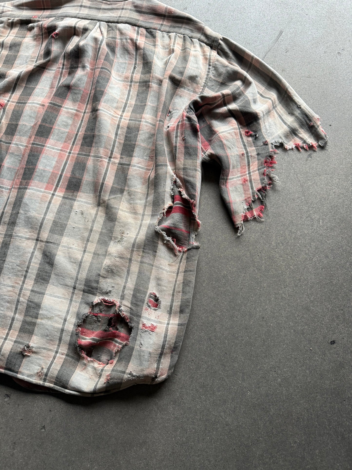 1940s thrashed slant pocket flannel
