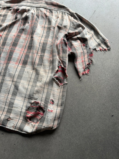 1940s thrashed slant pocket flannel