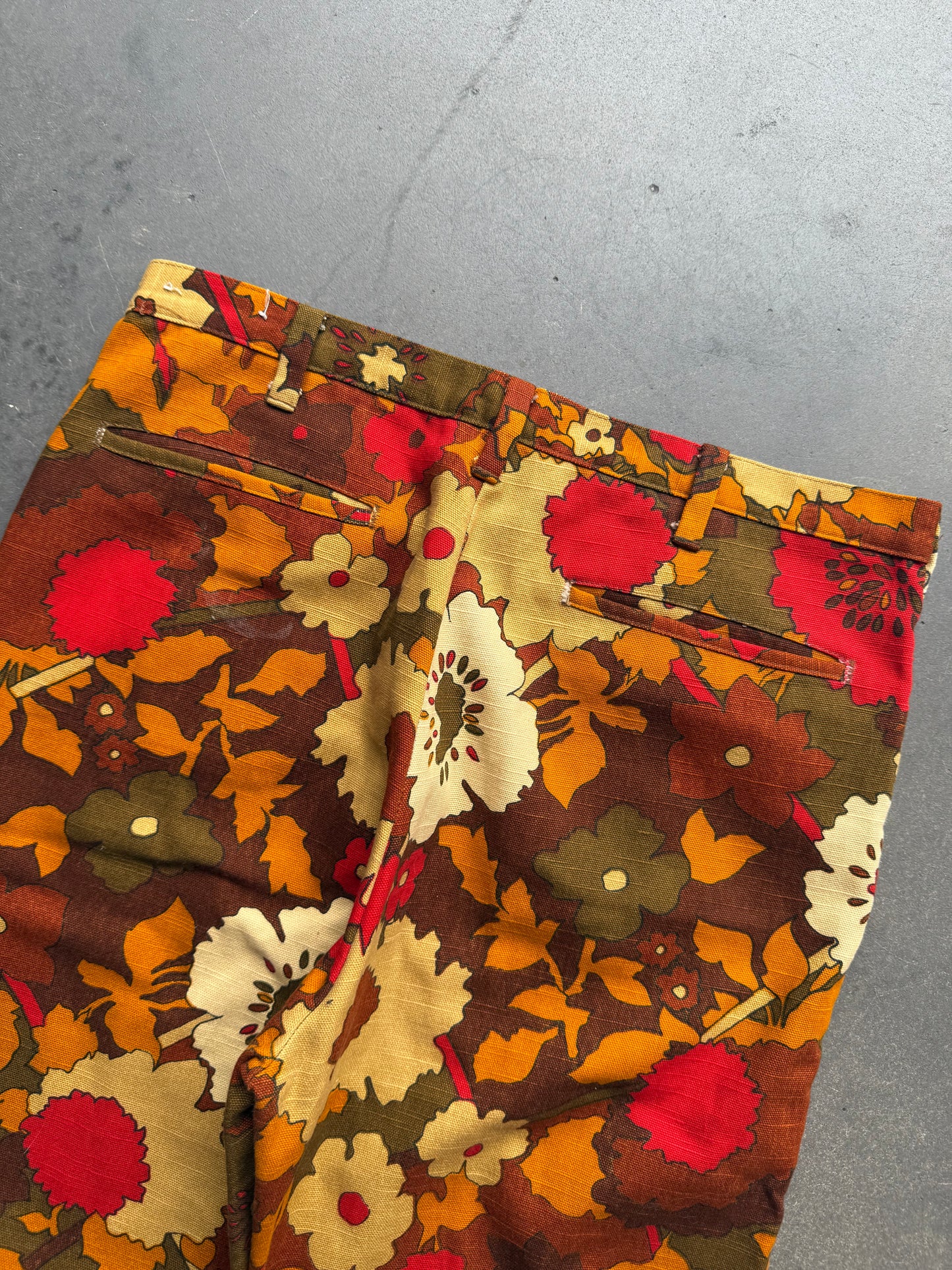 60s Fall Floral Trousers