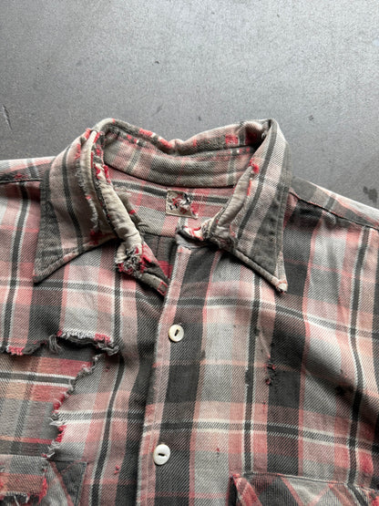 1940s thrashed slant pocket flannel