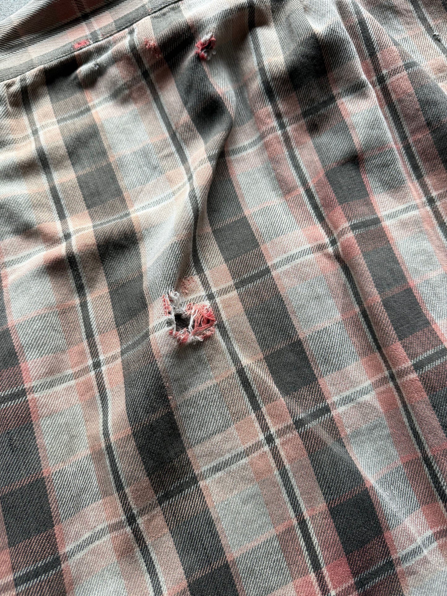 1940s thrashed slant pocket flannel