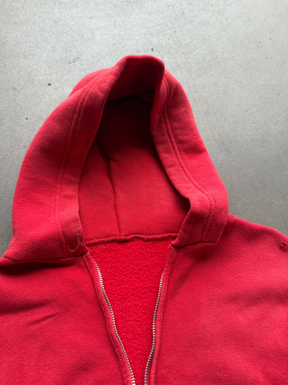 1960s Distressed Red zip up hoodie