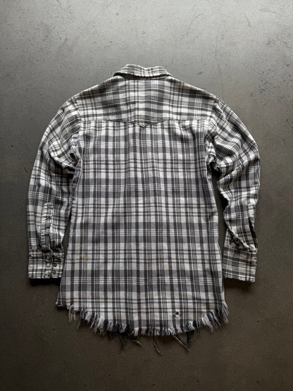 1960s sawtooth woven Cotten flannel b&w
