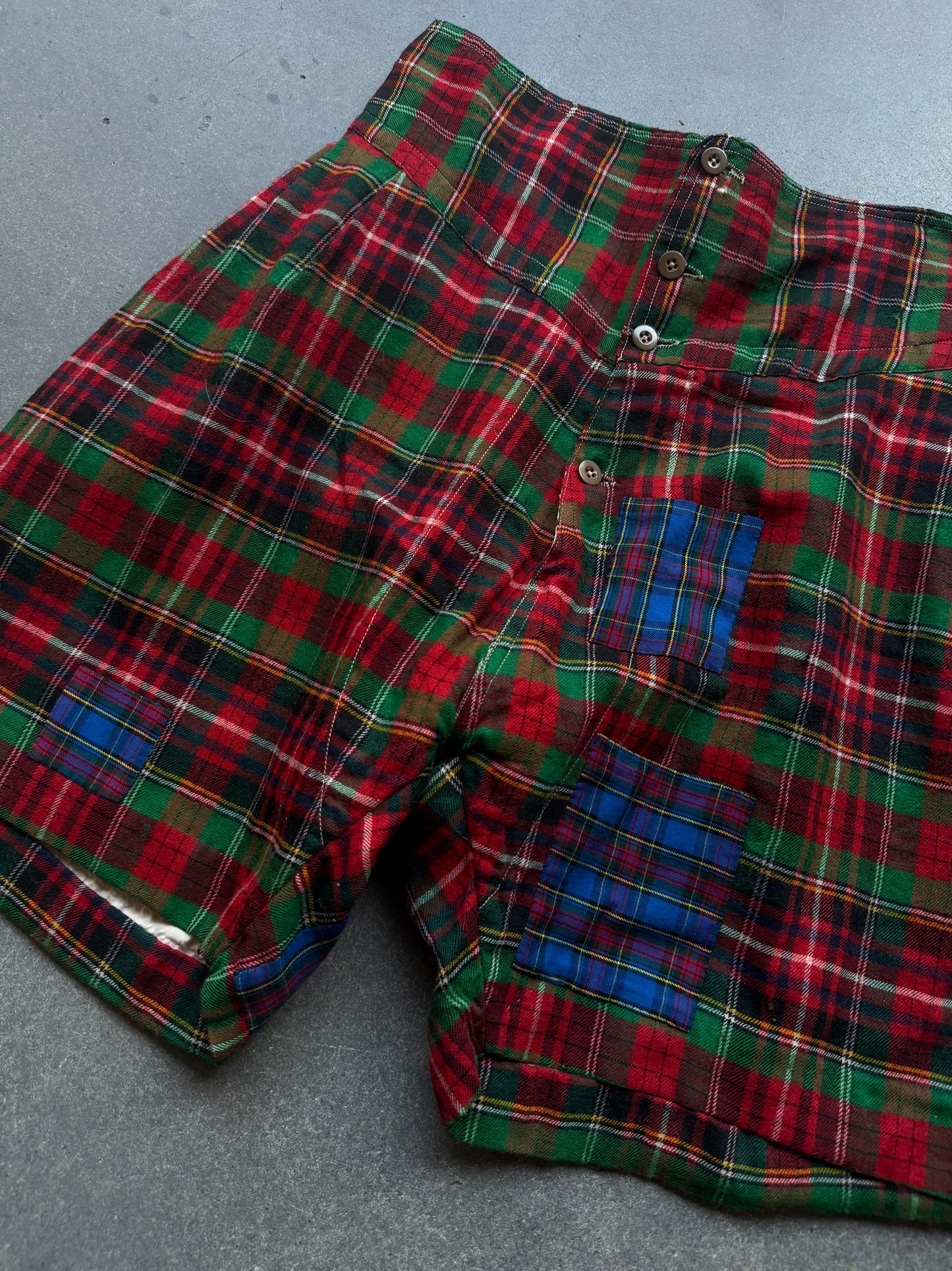 40s tartan underwear with repairs