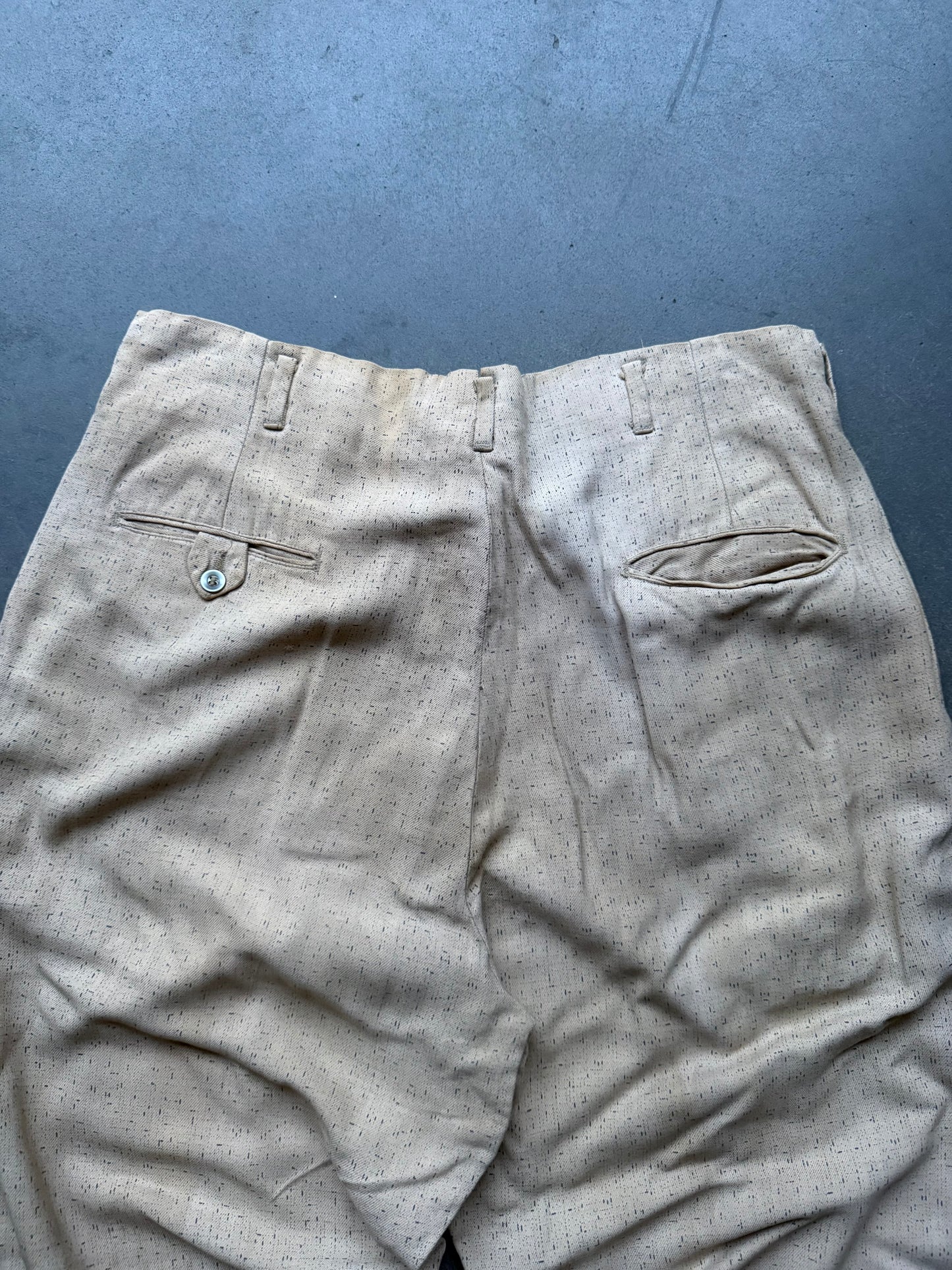 40’s Patterned Rayon Gabardine Trousers
