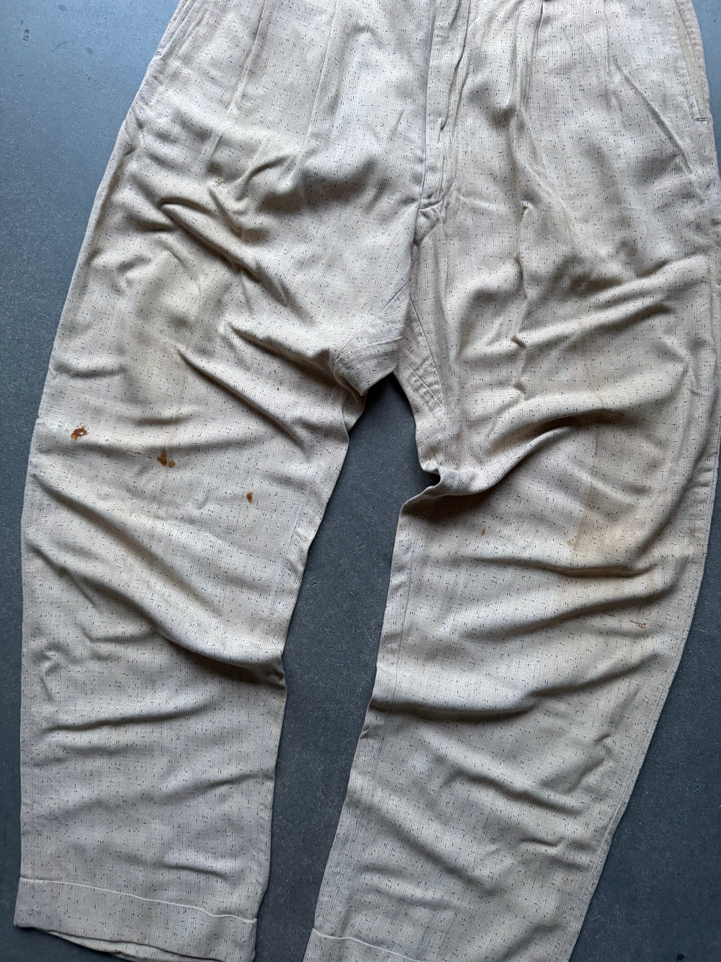 40’s Patterned Rayon Gabardine Trousers