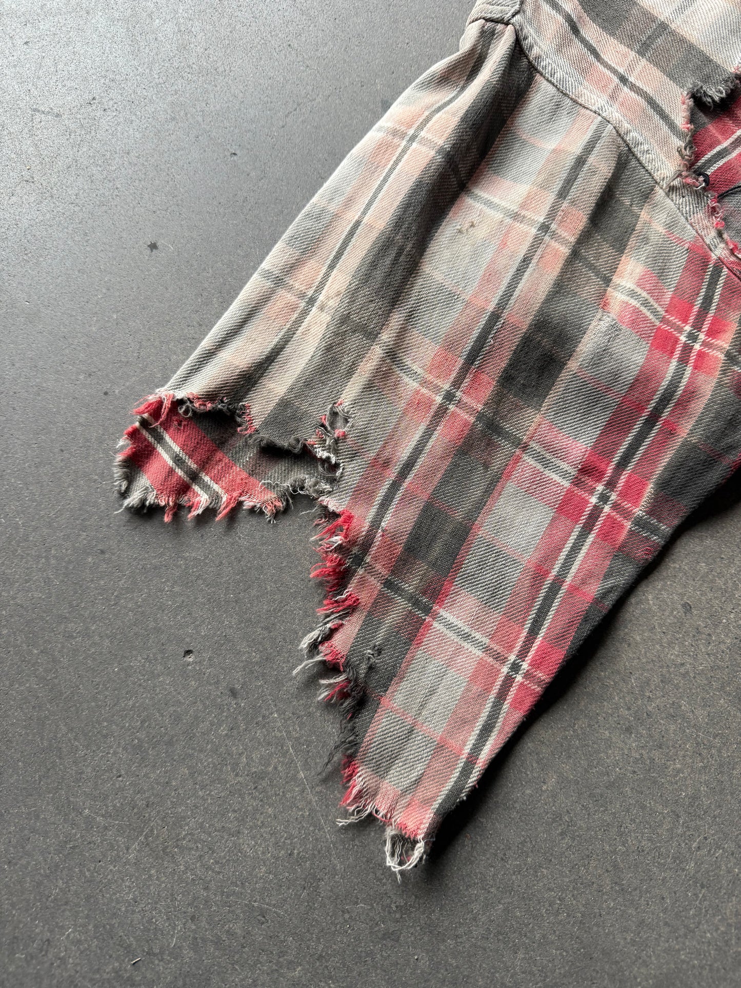 1940s thrashed slant pocket flannel