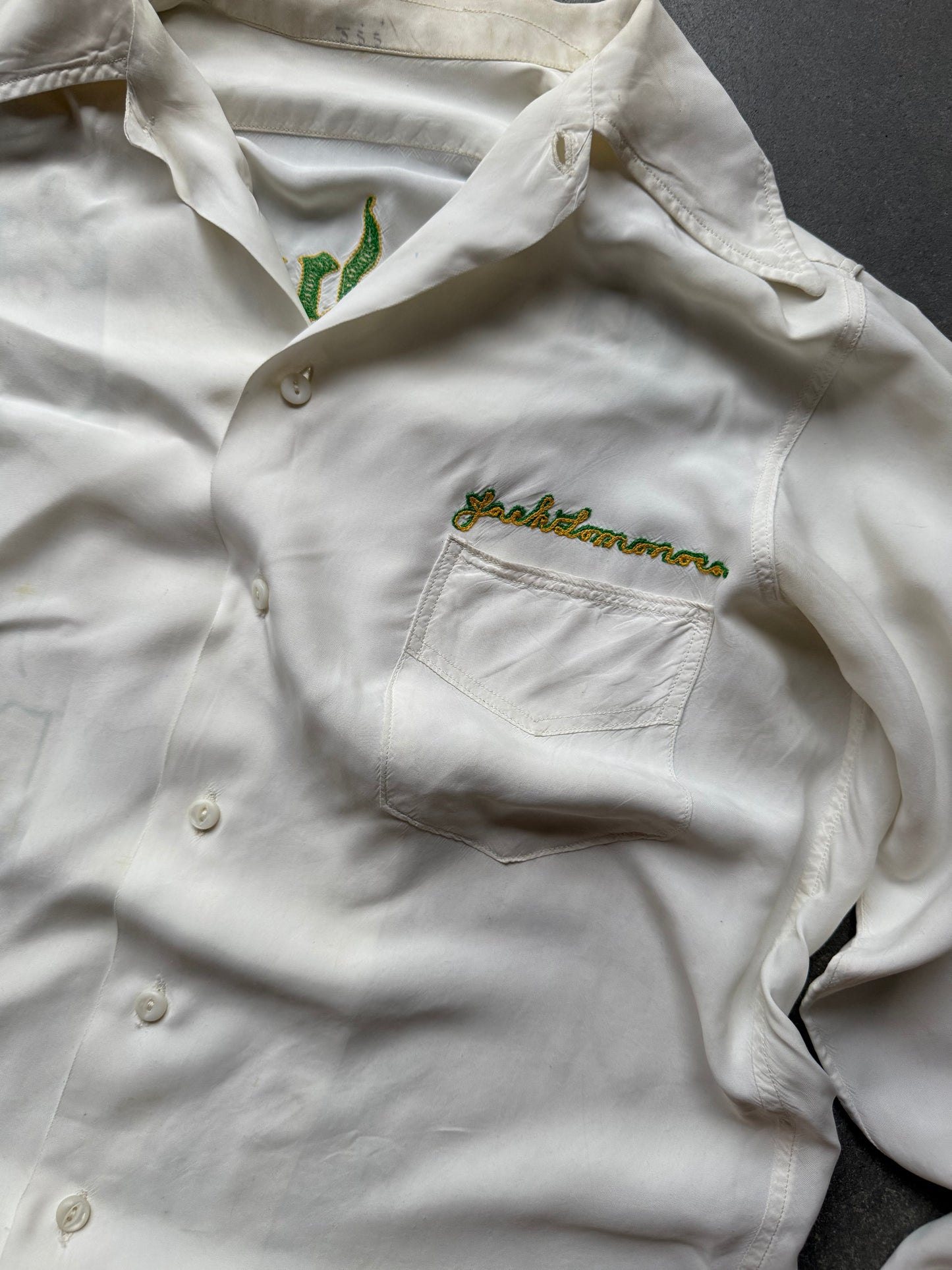 40’s Chainstitched White Rayon Shirt