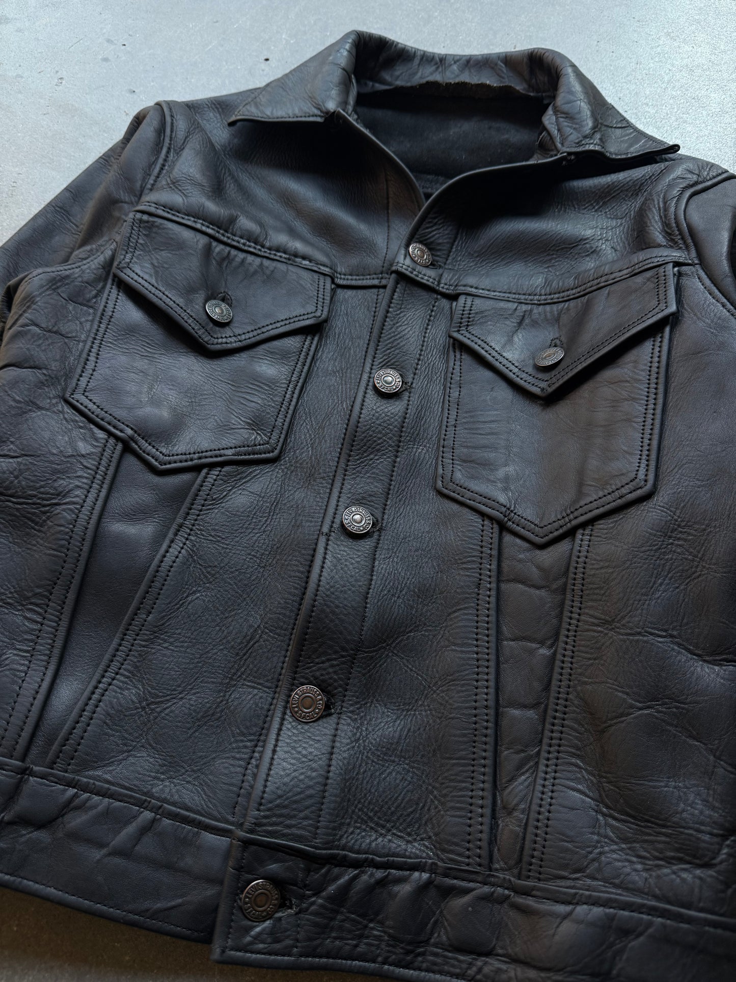 Levi’s leather trucker jacket