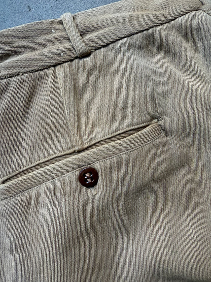 1940s Sand Cotton Whipcord Trouser