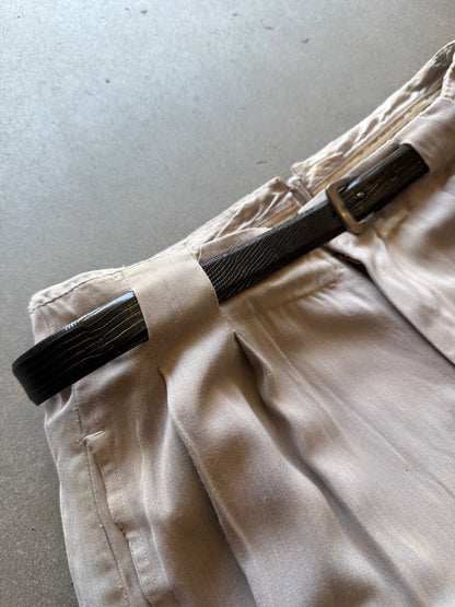 1940s Rayon Gabardine Covered Belt Loop Trouser