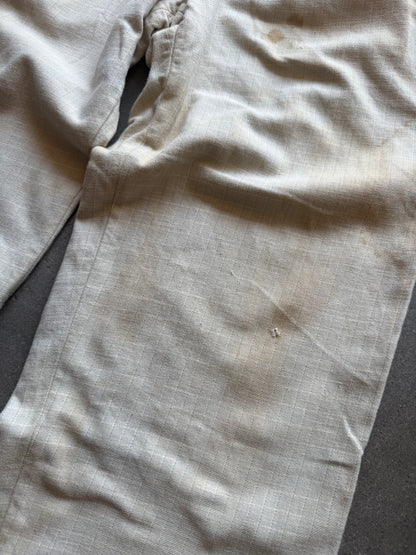 1930s Lap Waistband Cotton Twill Patterned Trousers
